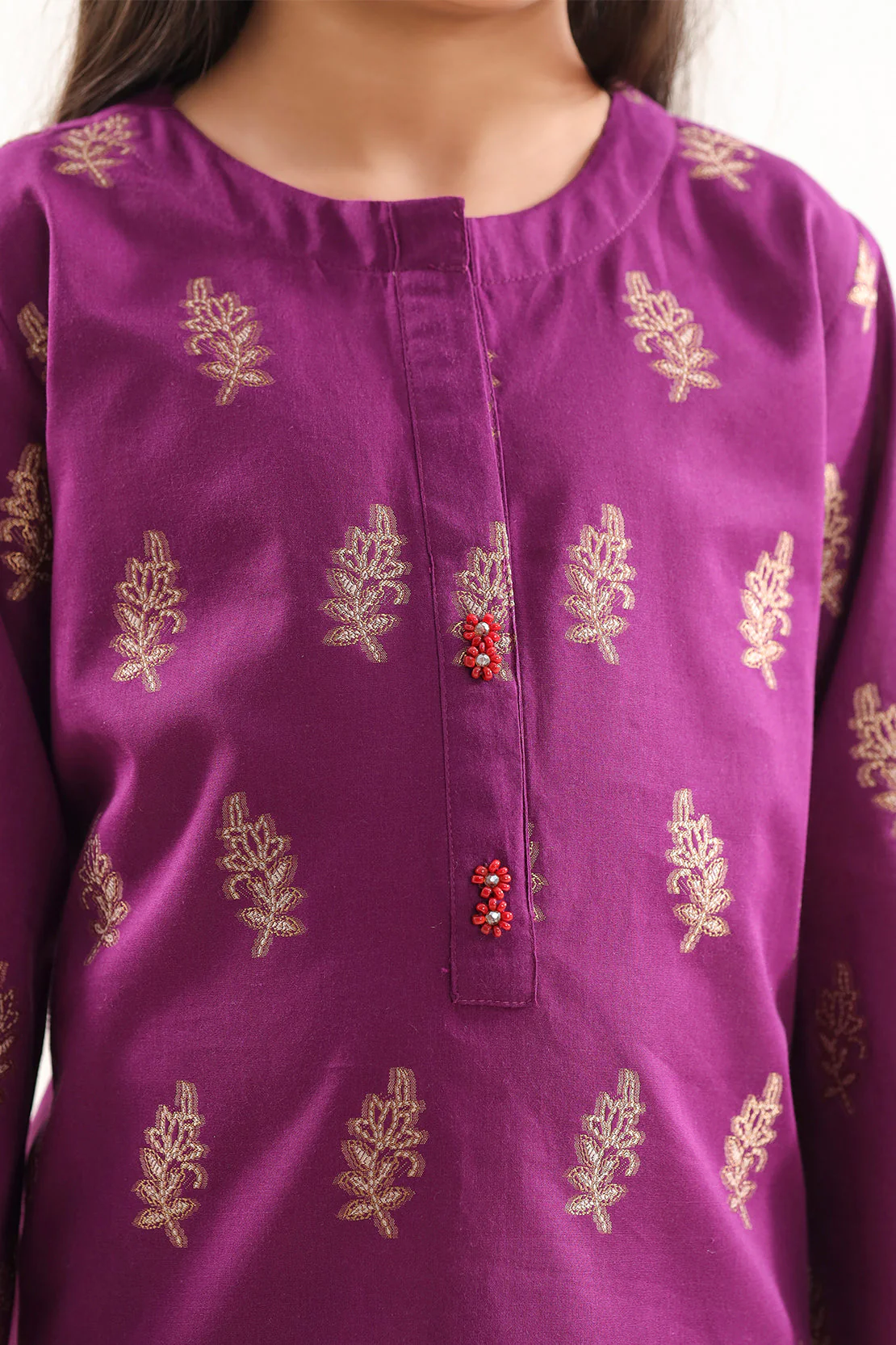 Stitched Cotton Jacquard 2 Piece (Shirt/trouser) For Kids - Image 3