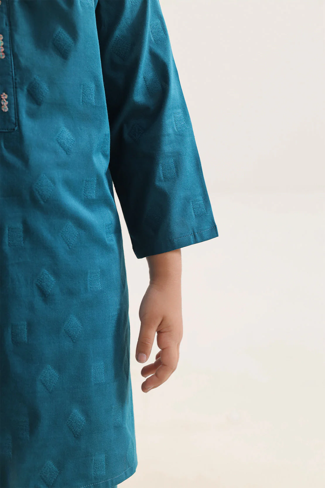 Stitched Cotton Jacquard 2 Piece (Shirt/trouser) For Kids - Image 5