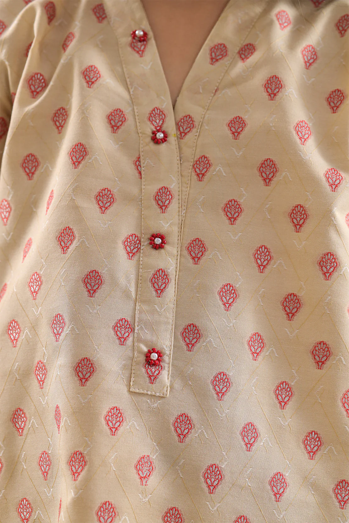 Stitched Cotton Jacquard 2 Piece (Shirt/trouser) For Kids - Image 3
