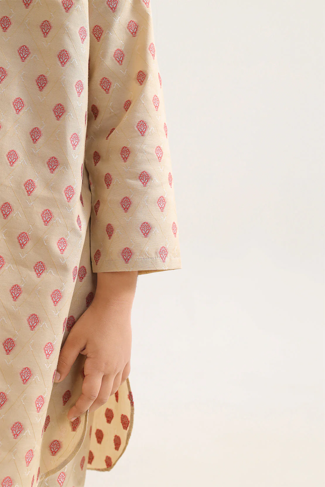 Stitched Cotton Jacquard 2 Piece (Shirt/trouser) For Kids - Image 4