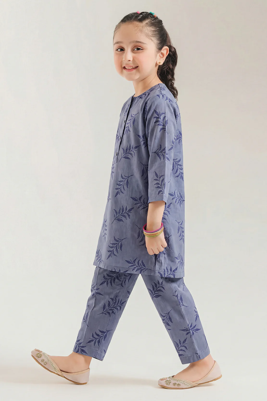 Stitched Cotton Jacquard 2 Piece (Shirt/trouser) For Kids - Image 2