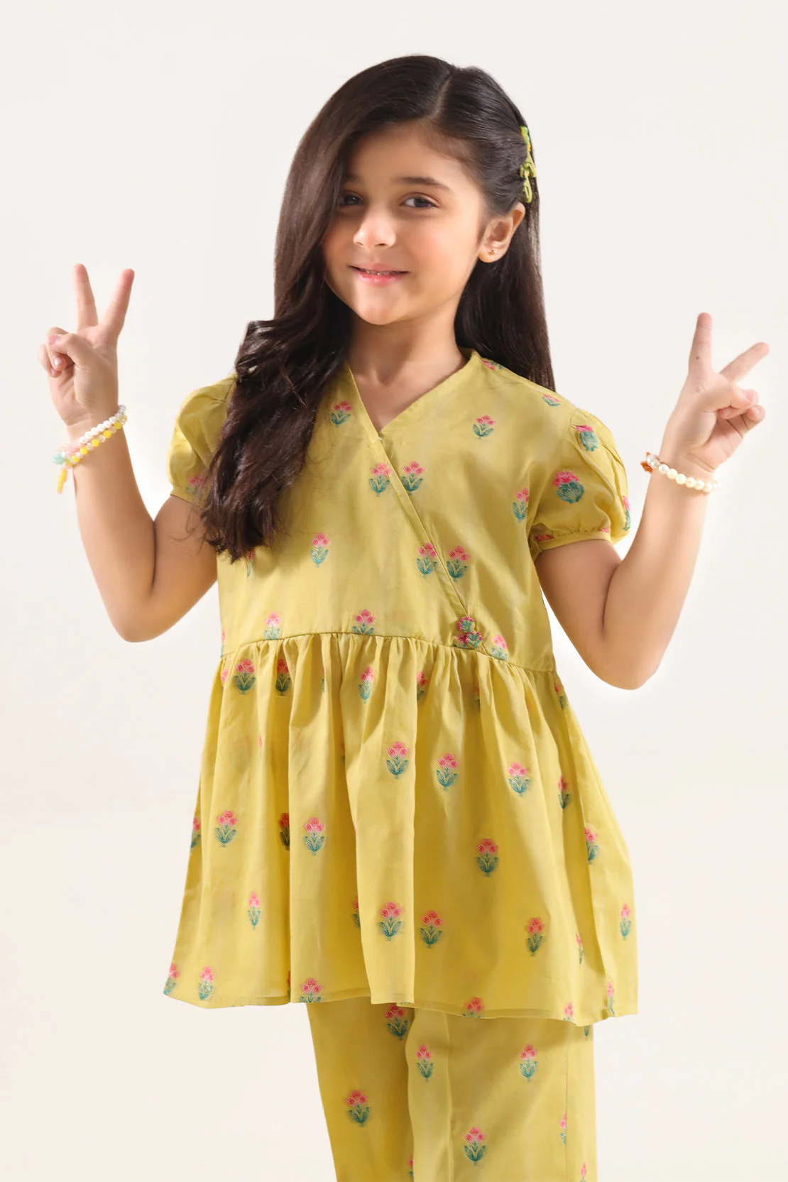 Stitched Cotton Jacquard 2 Piece (Shirt/trouser) For Kids - Image 2