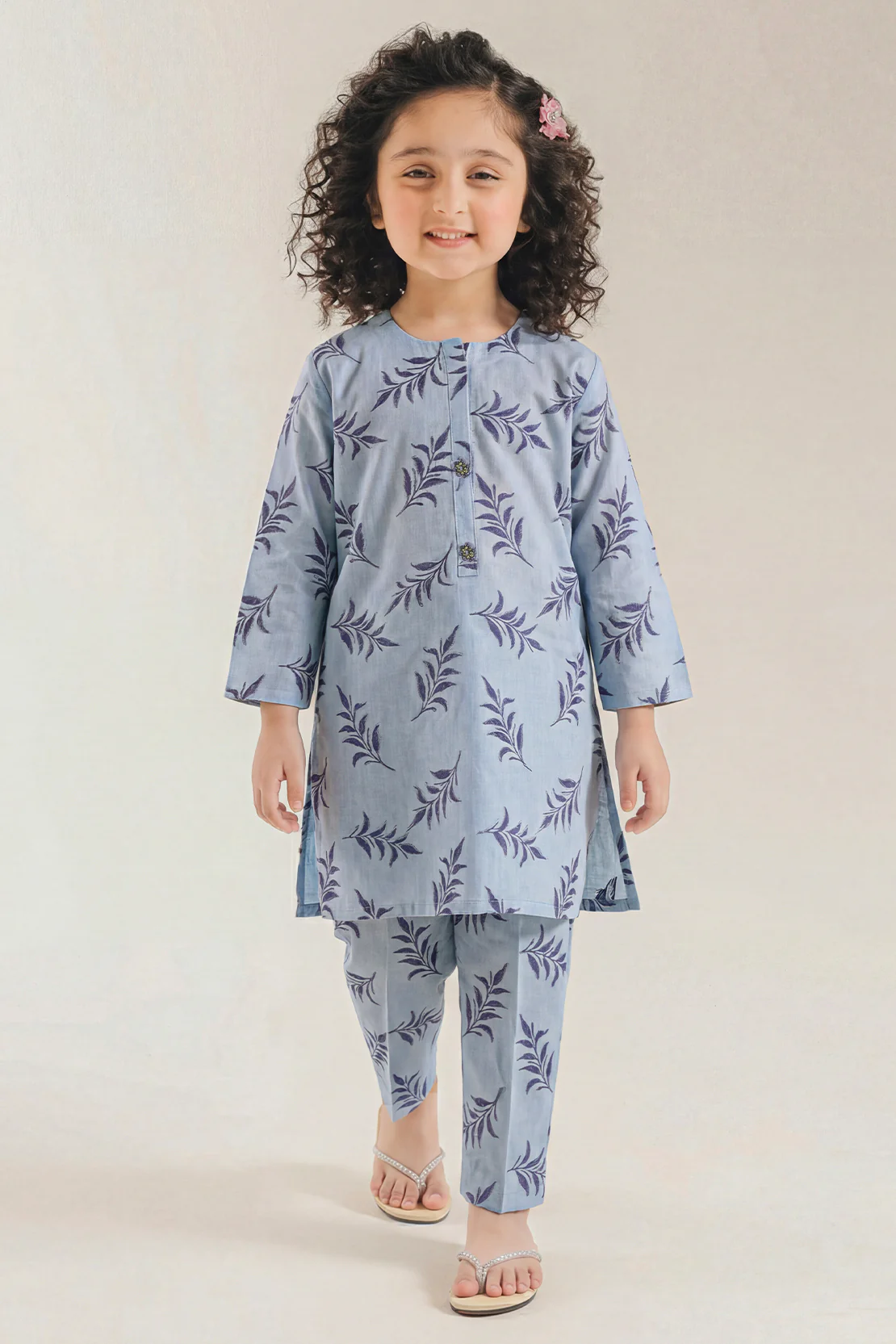 Stitched Cotton Jacquard 2 Piece (Shirt/trouser) For Kids
