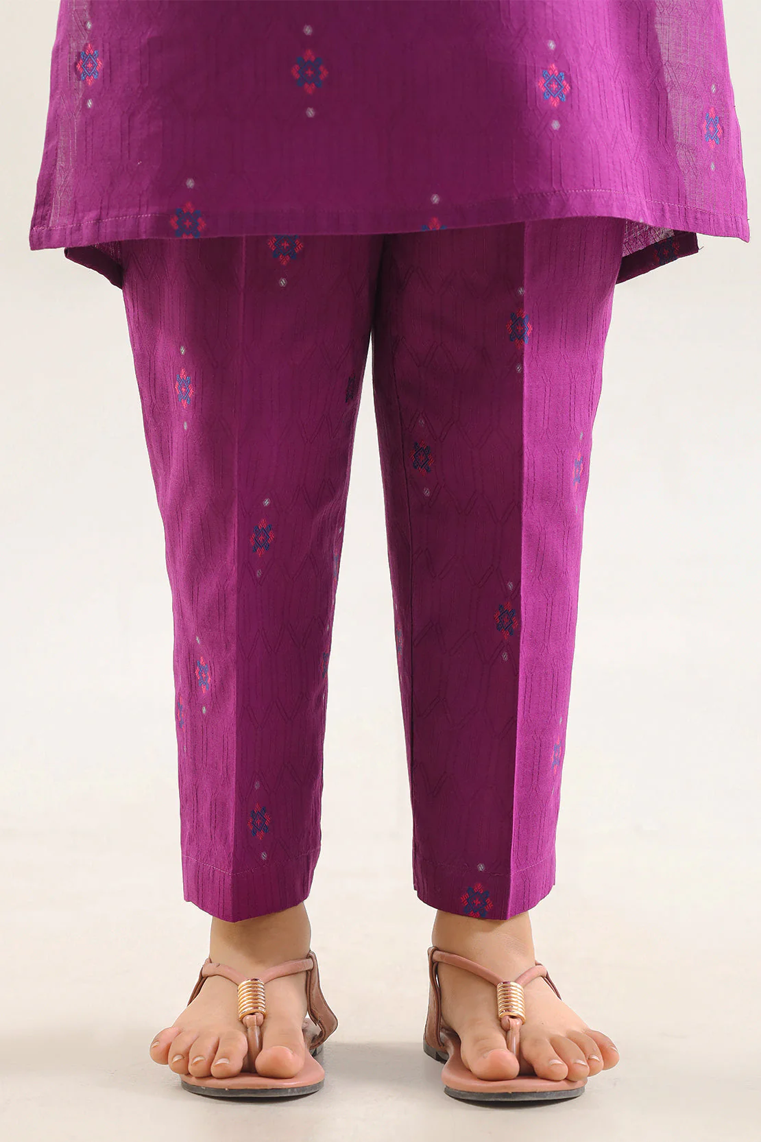 Stitched Cotton Jacquard 2 Piece (Shirt/trouser) For Kids - Image 5