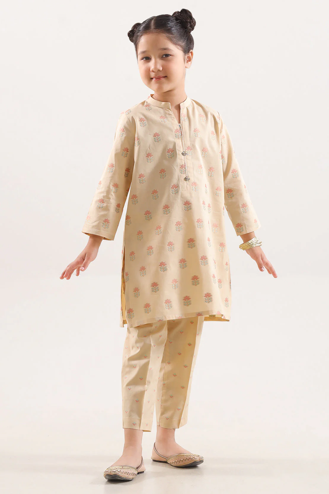 Stitched Cotton Jacquard 2 Piece (Shirt/trouser) For Kids