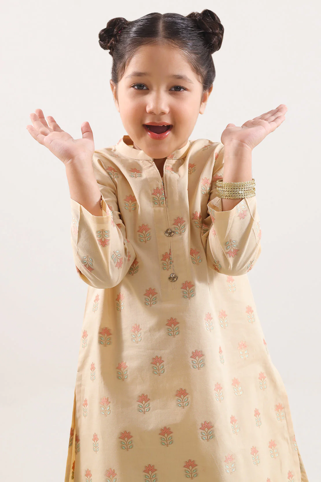 Stitched Cotton Jacquard 2 Piece (Shirt/trouser) For Kids - Image 2