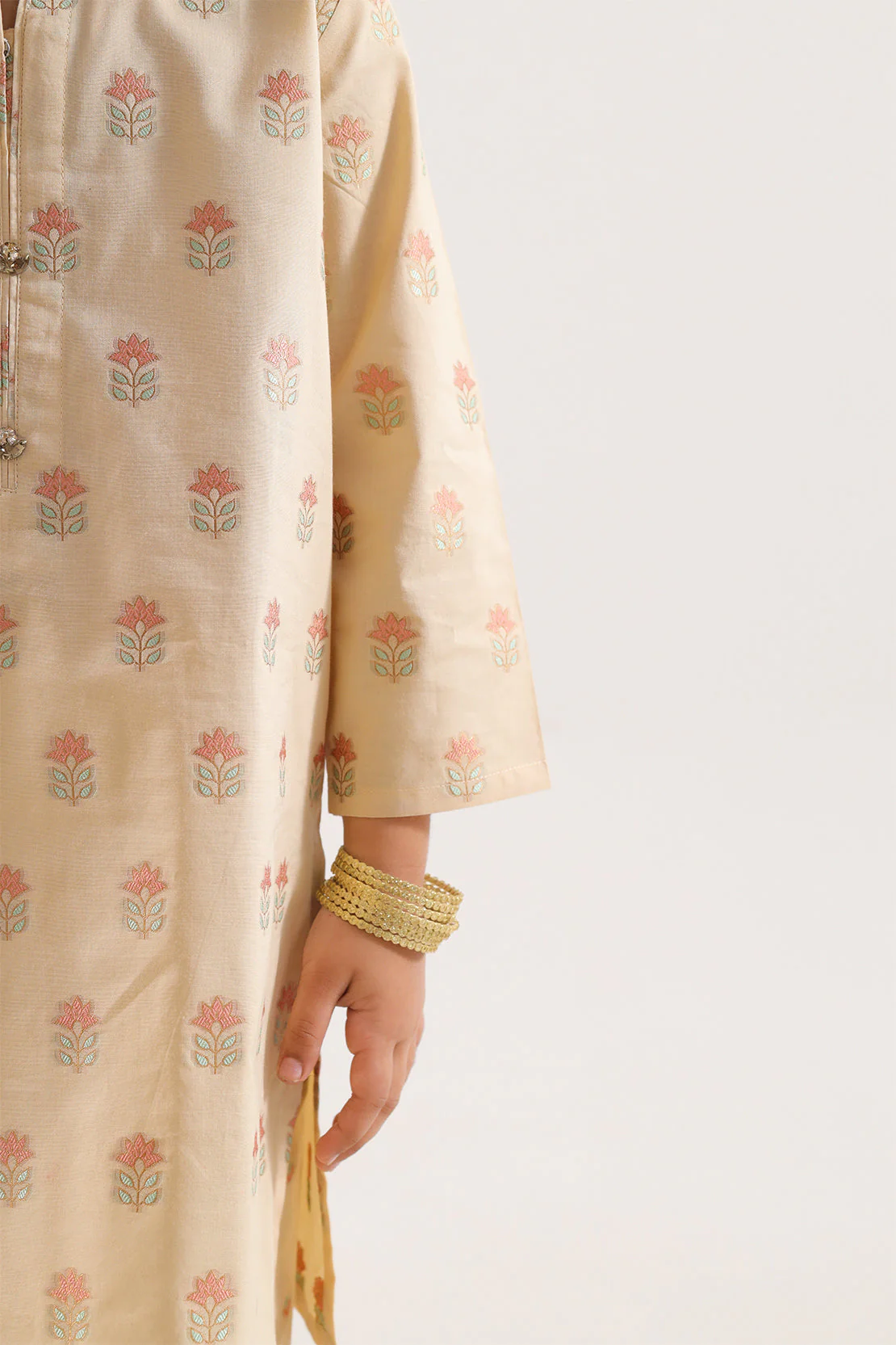 Stitched Cotton Jacquard 2 Piece (Shirt/trouser) For Kids - Image 3