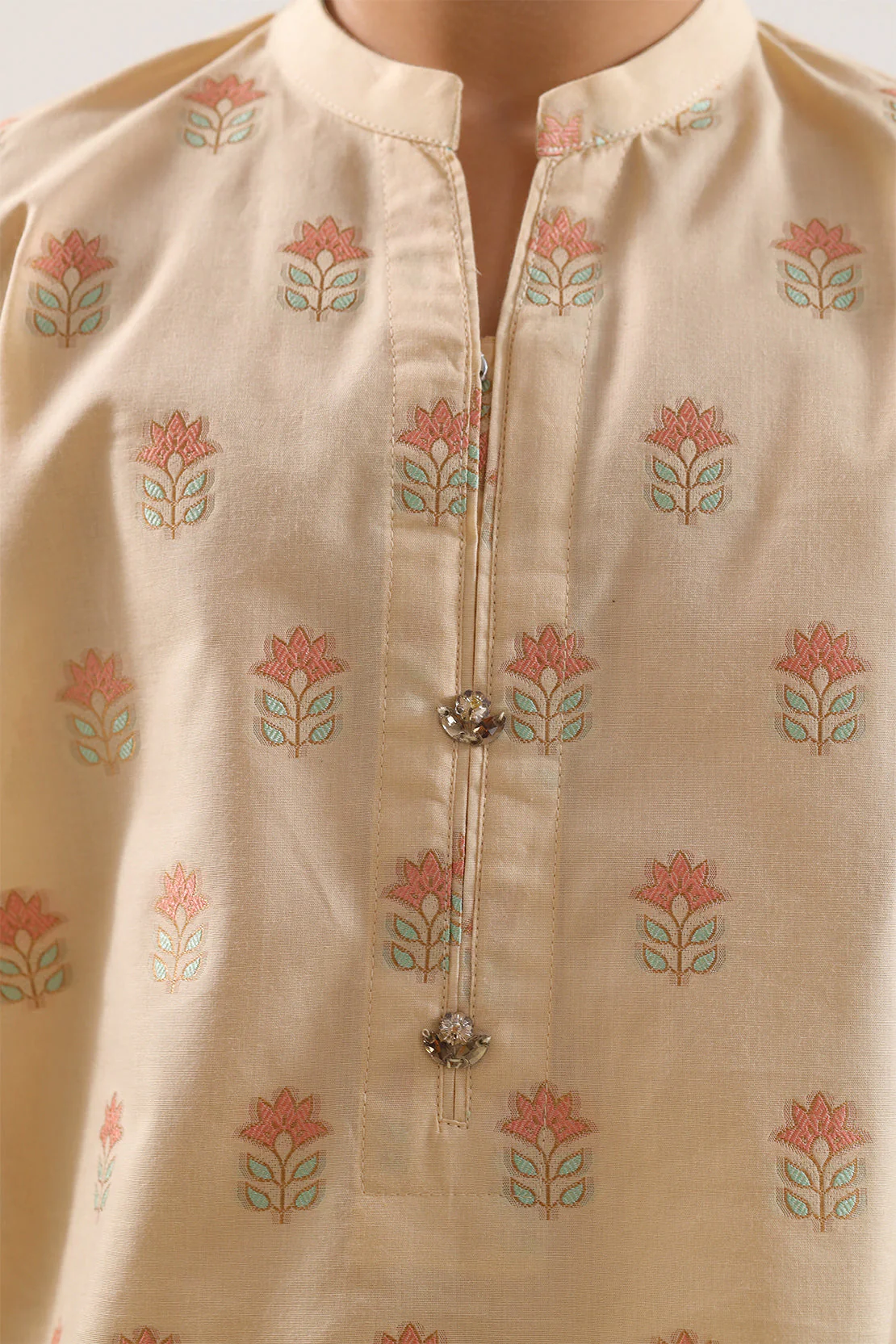 Stitched Cotton Jacquard 2 Piece (Shirt/trouser) For Kids - Image 4