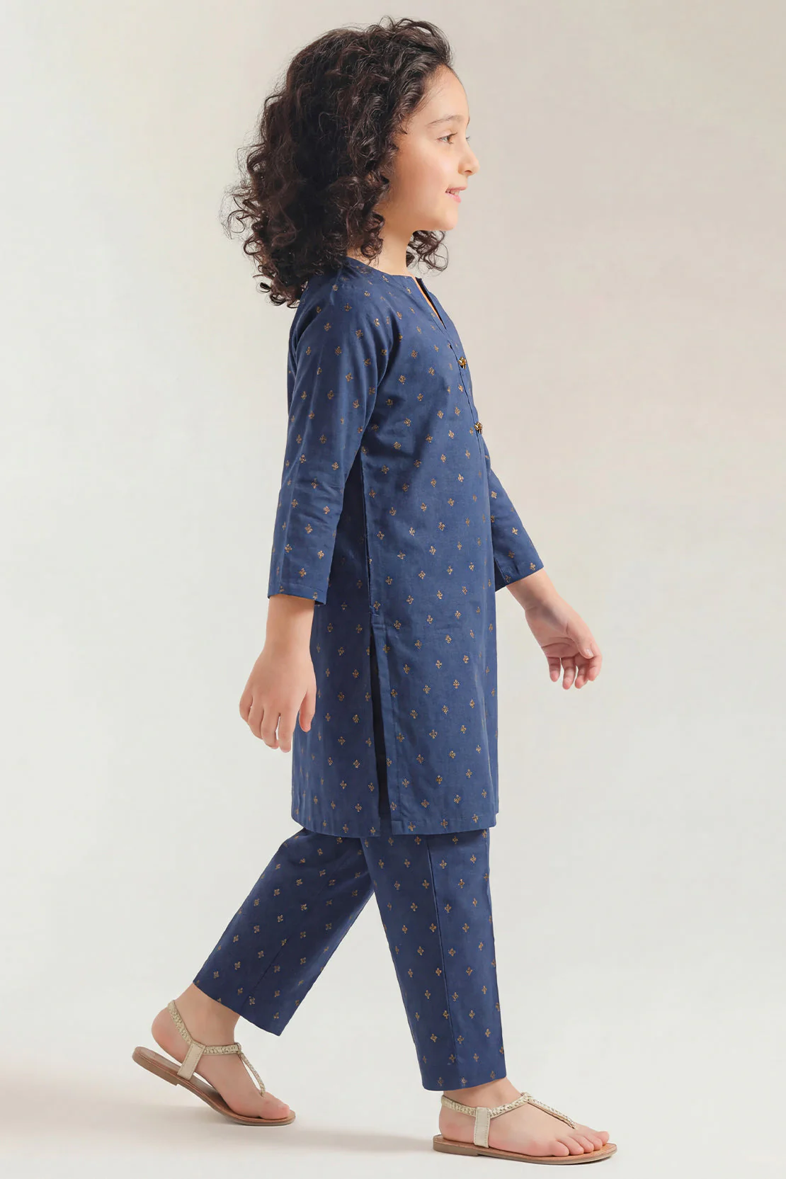 Stitched Cotton Jacquard 2 Piece (Shirt/trouser) For Kids - Image 2