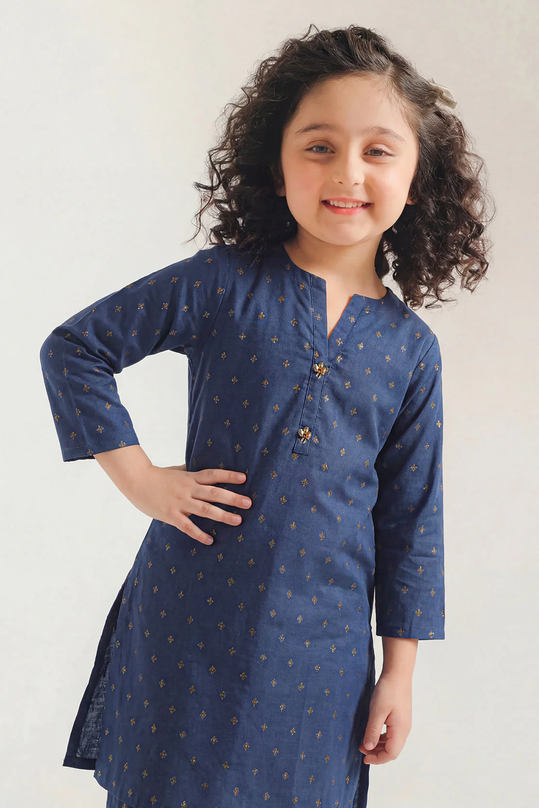 Stitched Cotton Jacquard 2 Piece (Shirt/trouser) For Kids - Image 3