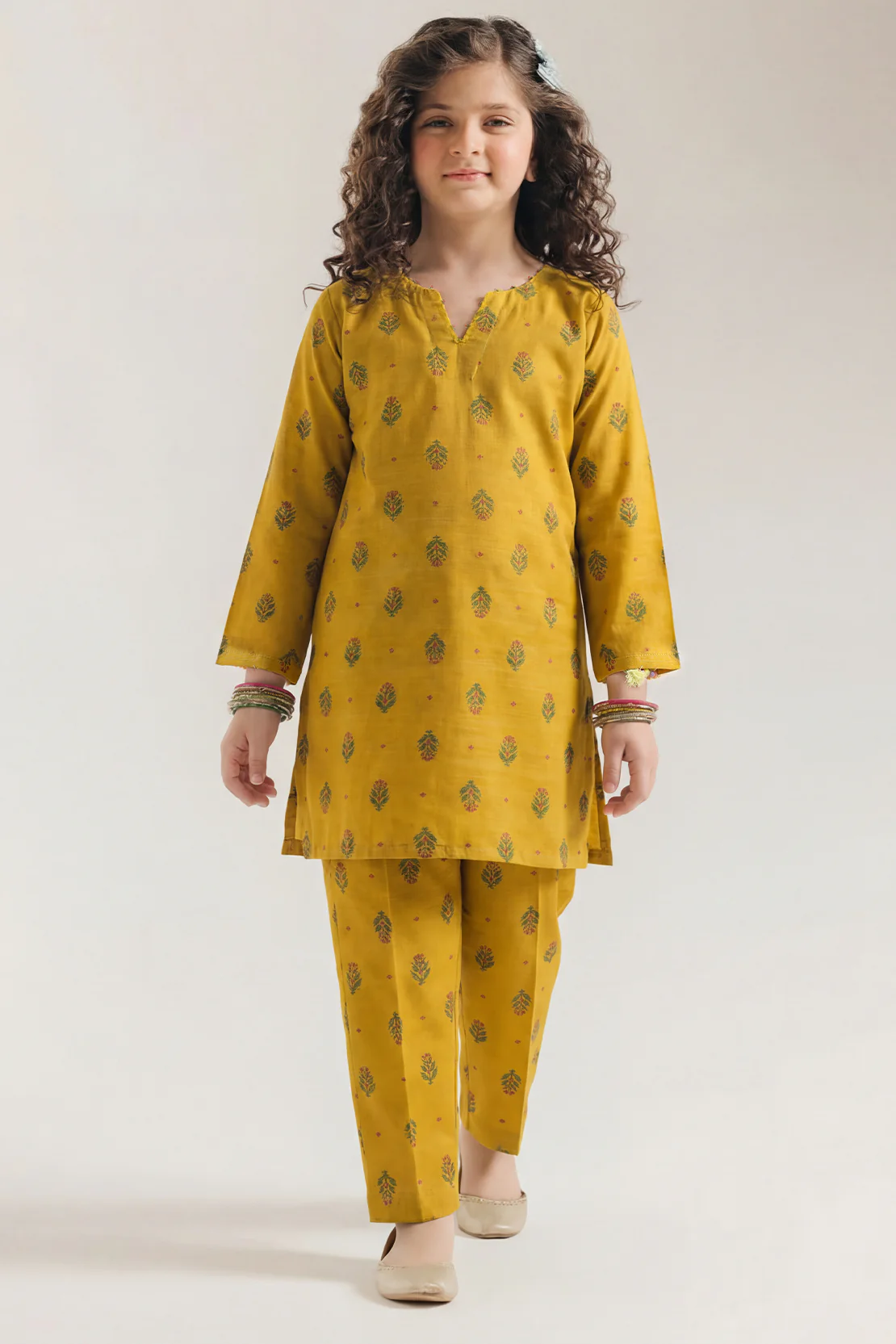 Stitched Cotton Jacquard 2 Piece (Shirt/trouser) For Kids