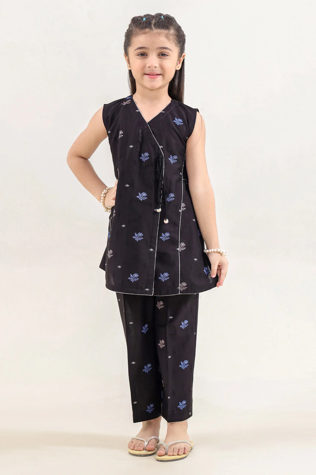 Stitched Cotton Jacquard 2 Piece (Shirt/trouser) For Kids