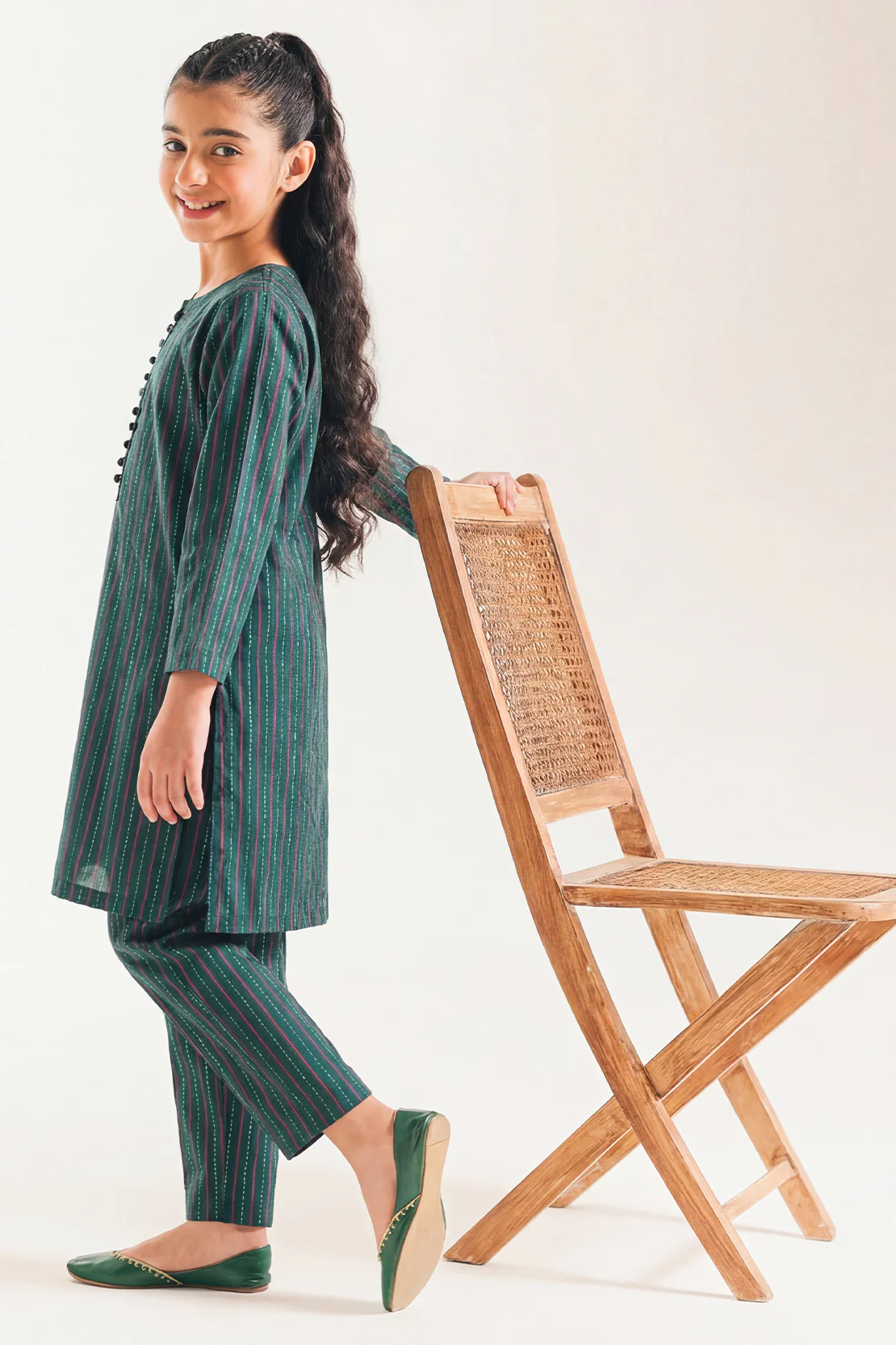 Stitched Cotton Jacquard 2 Piece (Shirt/trouser) For Kids