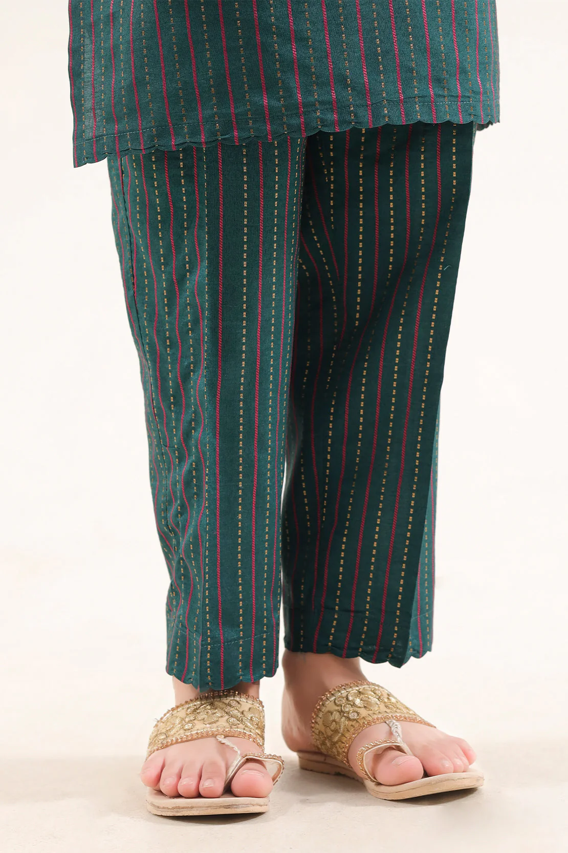 Stitched Cotton Jacquard 2 Piece (Shirt/trouser) For Kids - Image 5