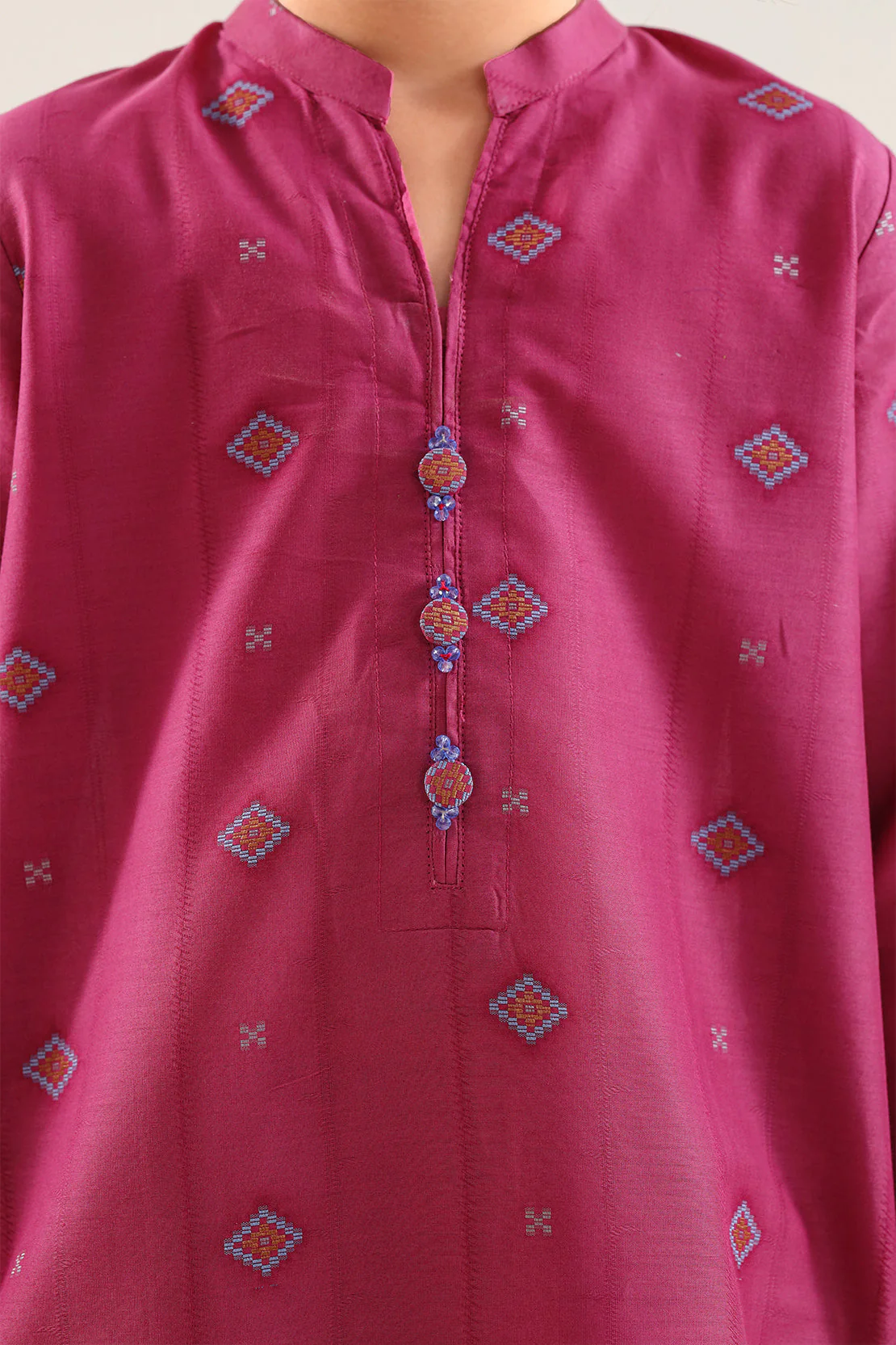 Stitched Cotton Jacquard 2 Piece (Shirt/trouser) For Kids - Image 3