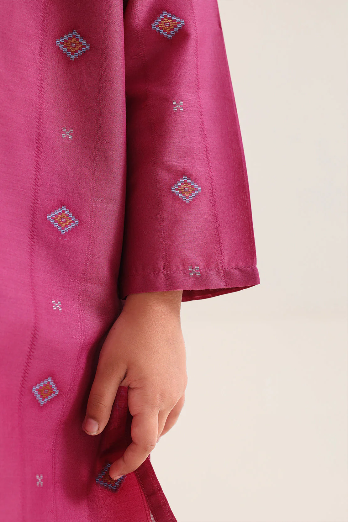 Stitched Cotton Jacquard 2 Piece (Shirt/trouser) For Kids - Image 4