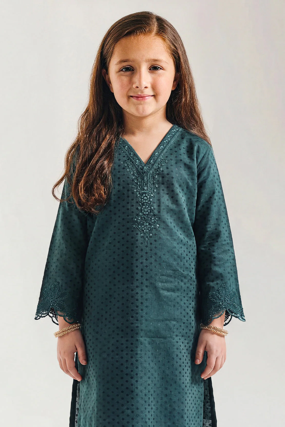 Stitched Cotton Jacquard 2 Piece (Shirt/trouser) For Kids - Image 2