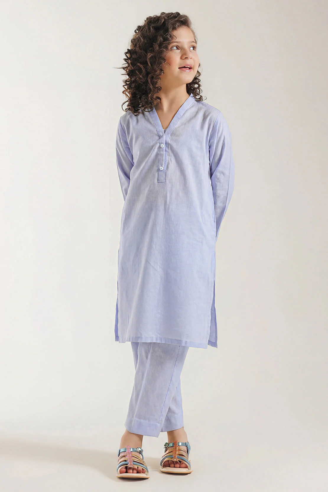 Stitched Cotton Jacquard 2 Piece (Shirt/trouser) For Kids