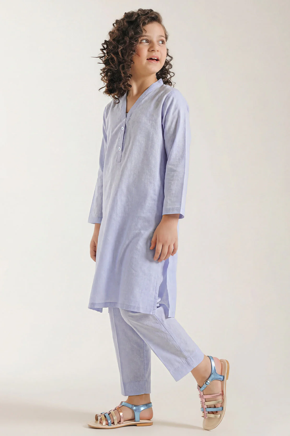 Stitched Cotton Jacquard 2 Piece (Shirt/trouser) For Kids - Image 2