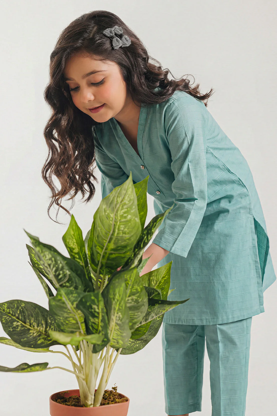 Stitched Cotton Jacquard 2 Piece (Shirt/trouser) For Kids - Image 2