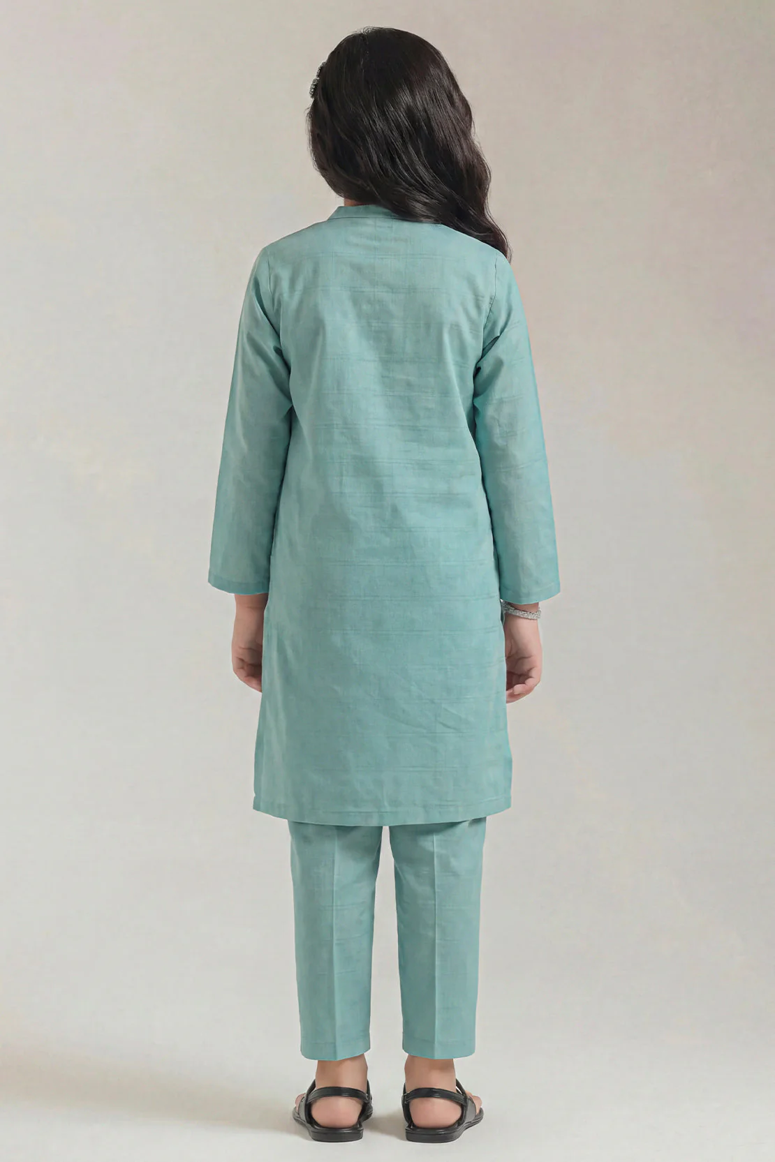 Stitched Cotton Jacquard 2 Piece (Shirt/trouser) For Kids - Image 4