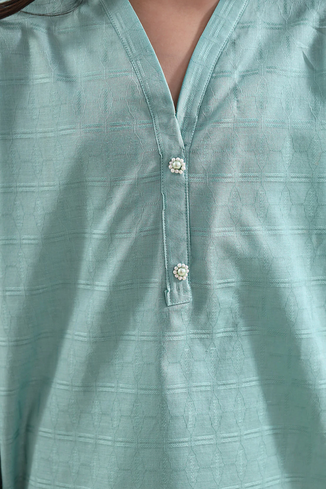 Stitched Cotton Jacquard 2 Piece (Shirt/trouser) For Kids - Image 5