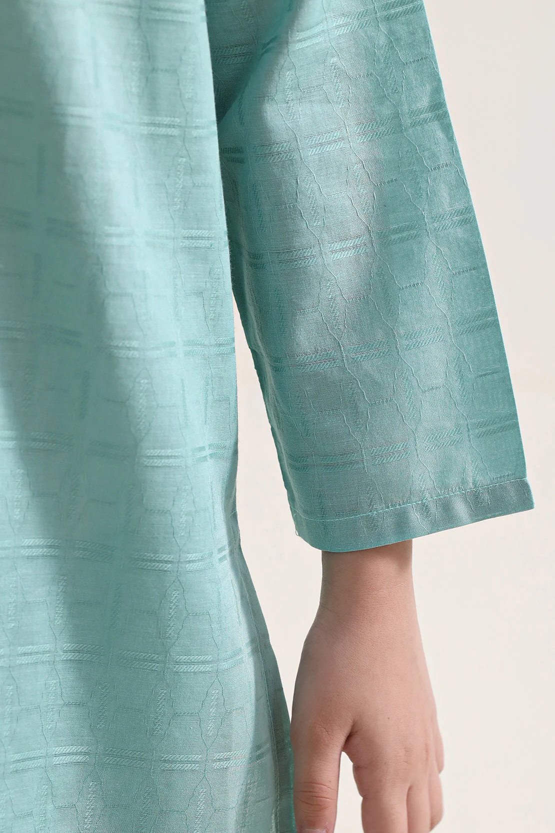 Stitched Cotton Jacquard 2 Piece (Shirt/trouser) For Kids - Image 6
