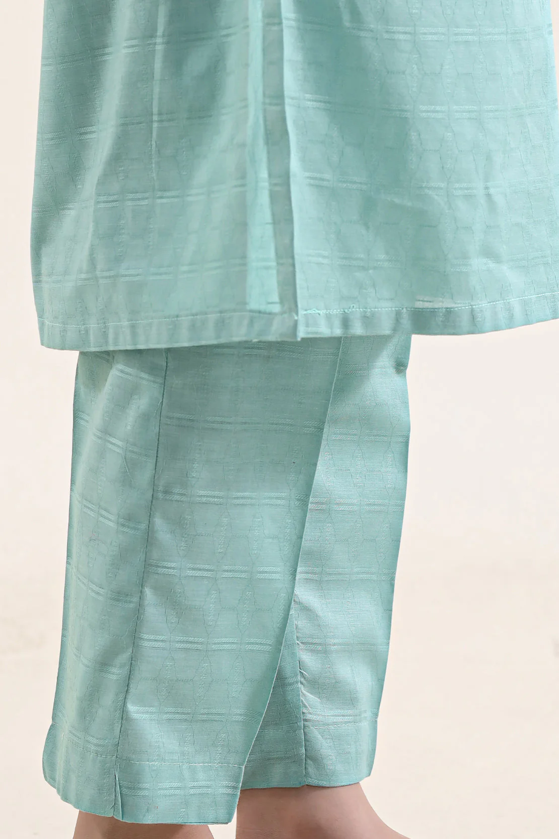 Stitched Cotton Jacquard 2 Piece (Shirt/trouser) For Kids - Image 7