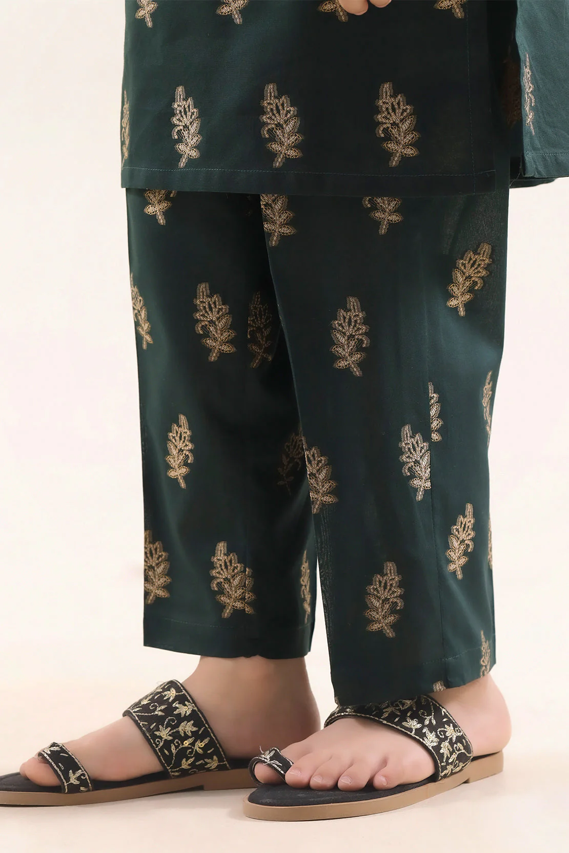 Stitched Cotton Jacquard 2 Piece (Shirt/trouser) For Kids - Image 5