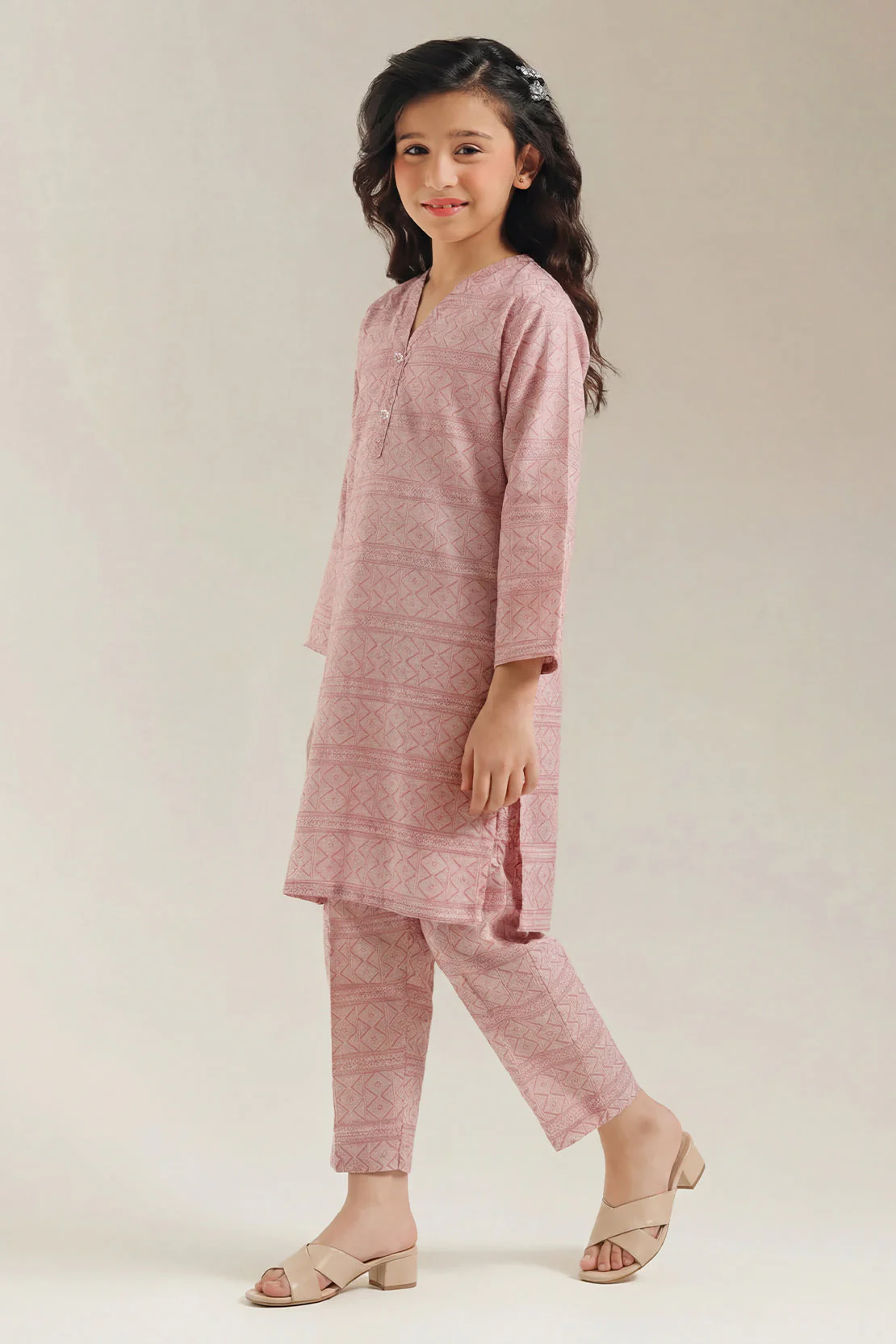 Stitched Cotton Jacquard 2 Piece (Shirt/trouser) For Kids - Image 3