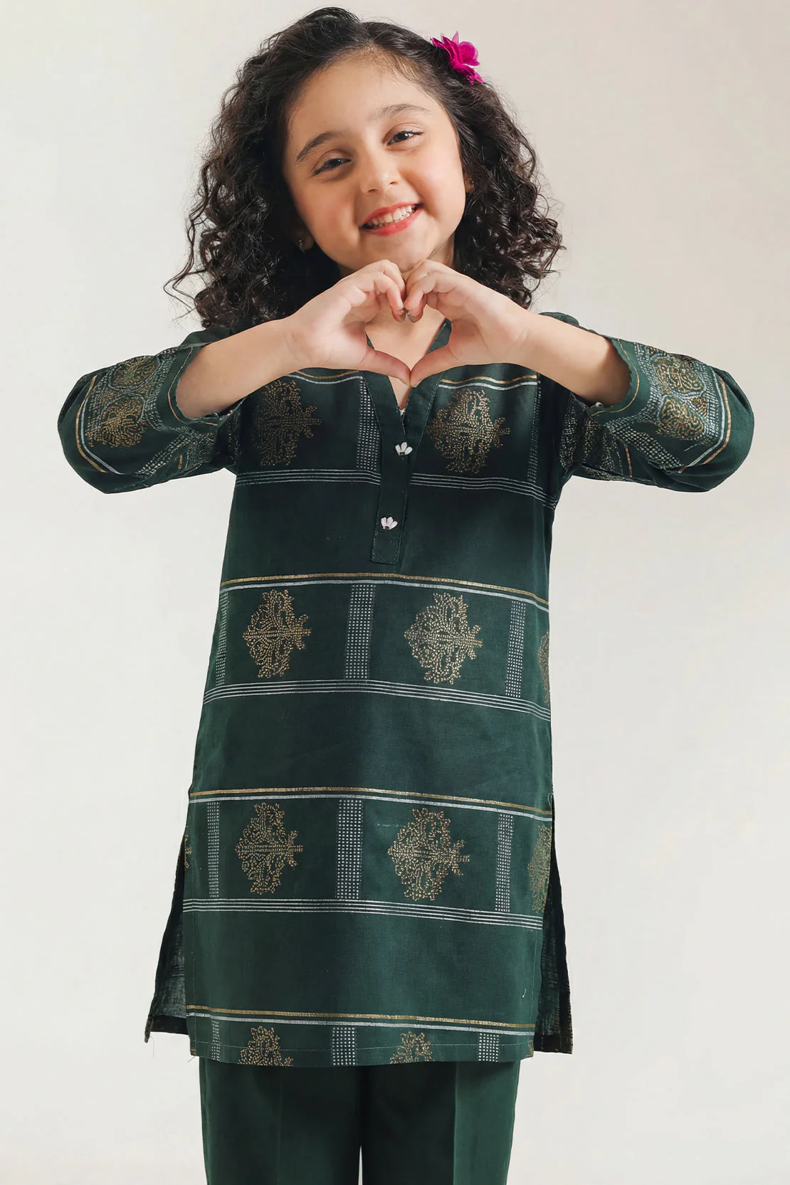 Stitched Cotton Jacquard 2 Piece (Shirt/trouser) For Kids - Image 2