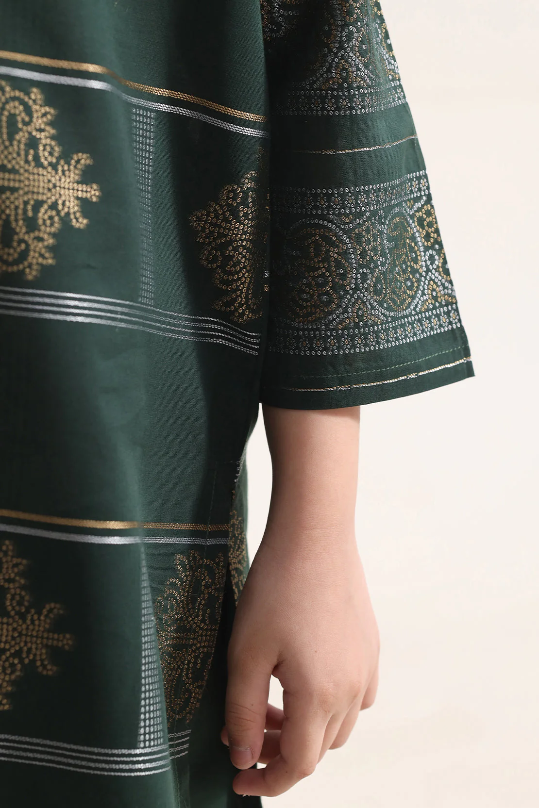 Stitched Cotton Jacquard 2 Piece (Shirt/trouser) For Kids - Image 6