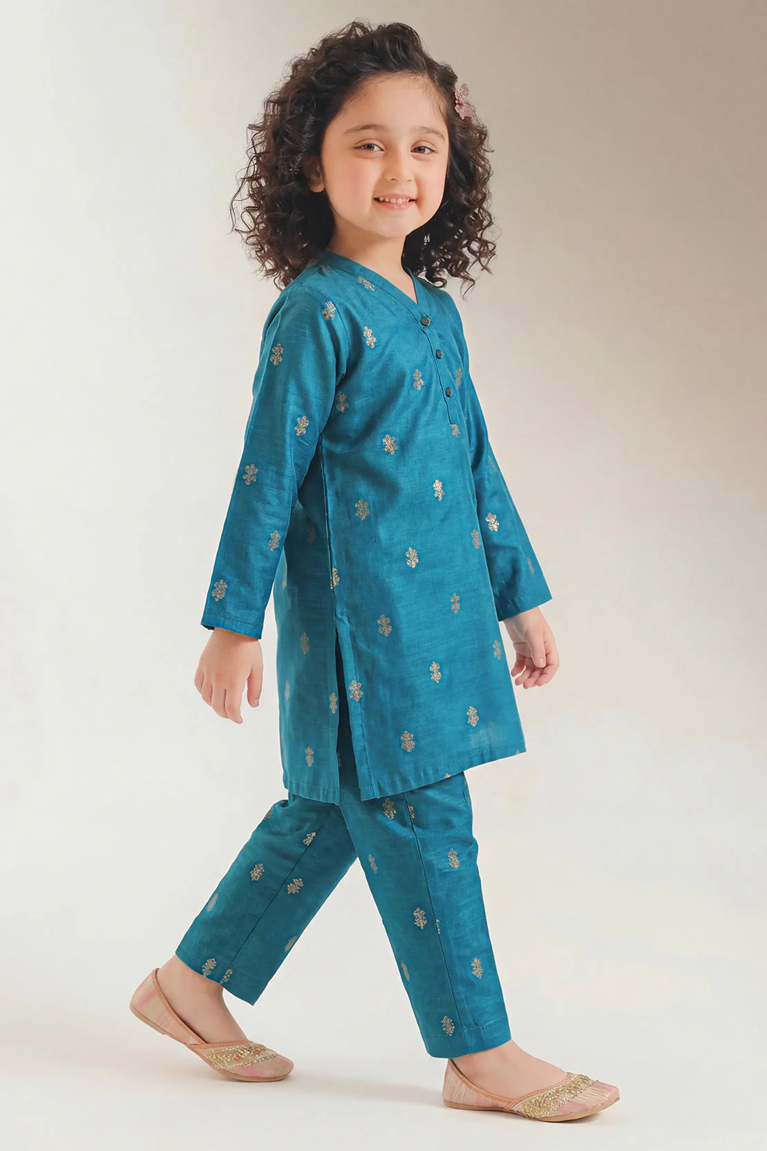 Stitched Cotton Jacquard 2 Piece (Shirt/trouser) For Kids - Image 2