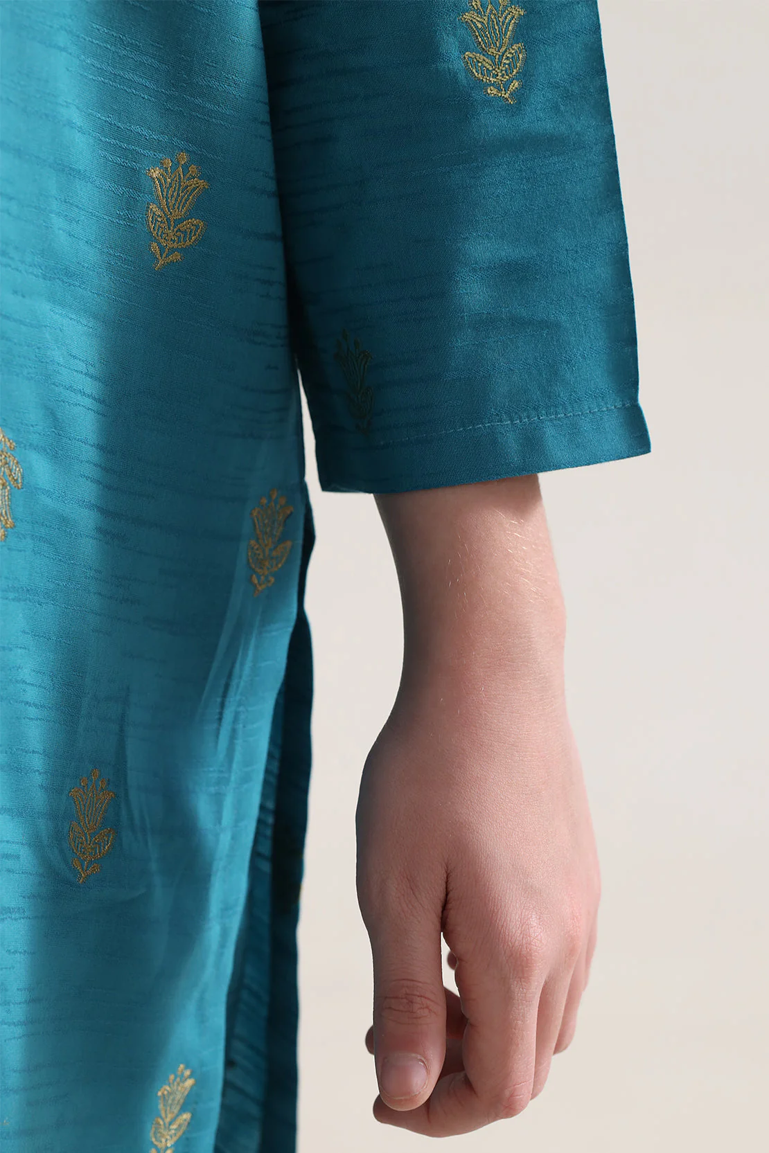 Stitched Cotton Jacquard 2 Piece (Shirt/trouser) For Kids - Image 5