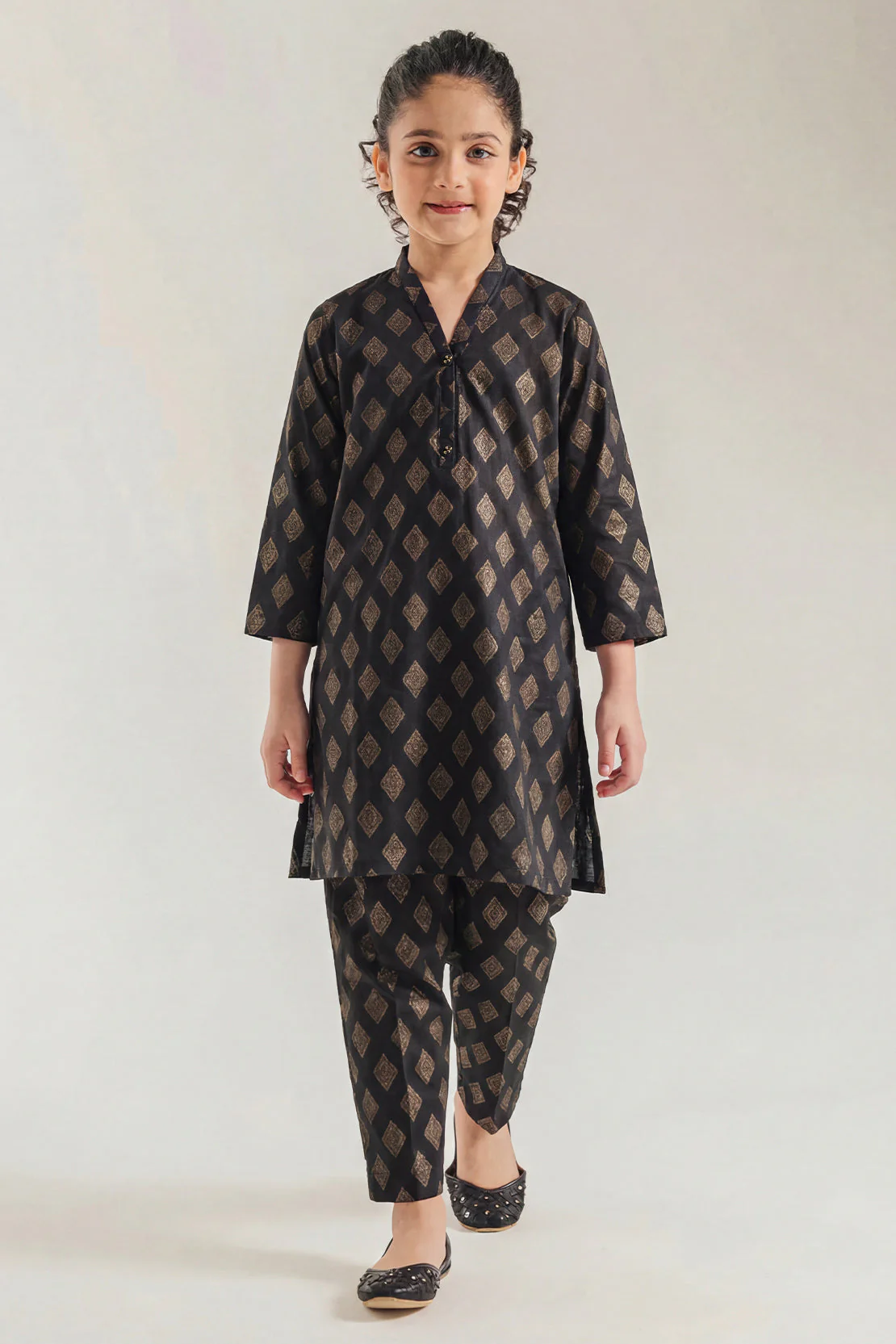 Stitched Cotton Jacquard 2 Piece (Shirt/trouser) For Kids - Image 2