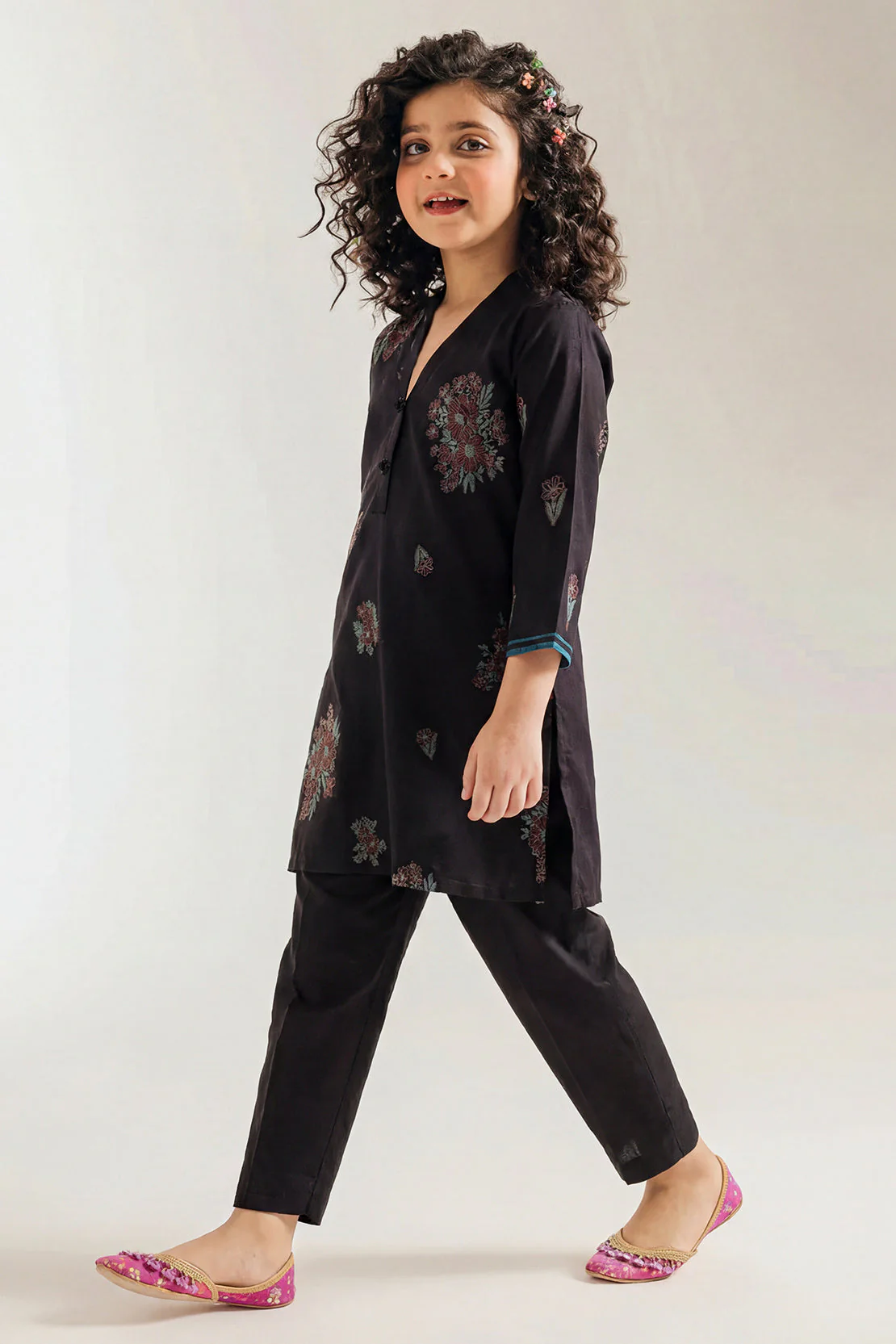 Stitched Cotton Jacquard 2 Piece (Shirt/trouser) For Kids - Image 2