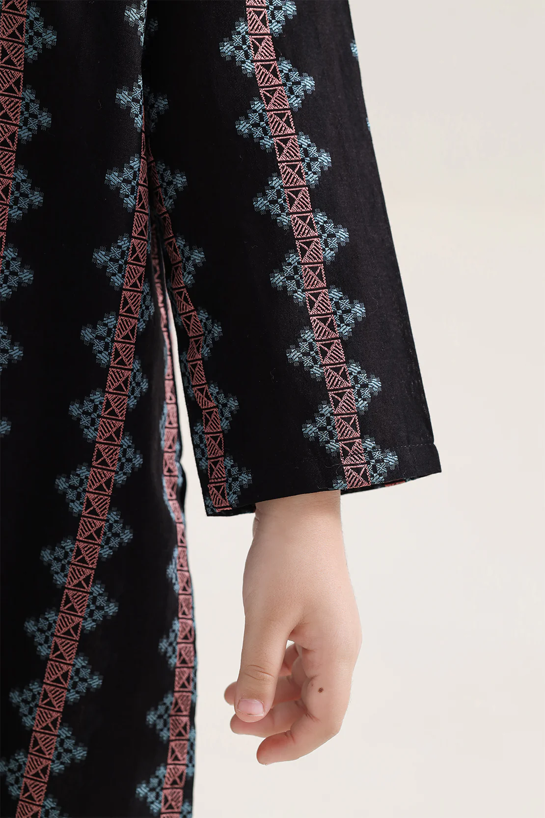 Stitched Cotton Jacquard 2 Piece (Shirt/trouser) For Kids - Image 4