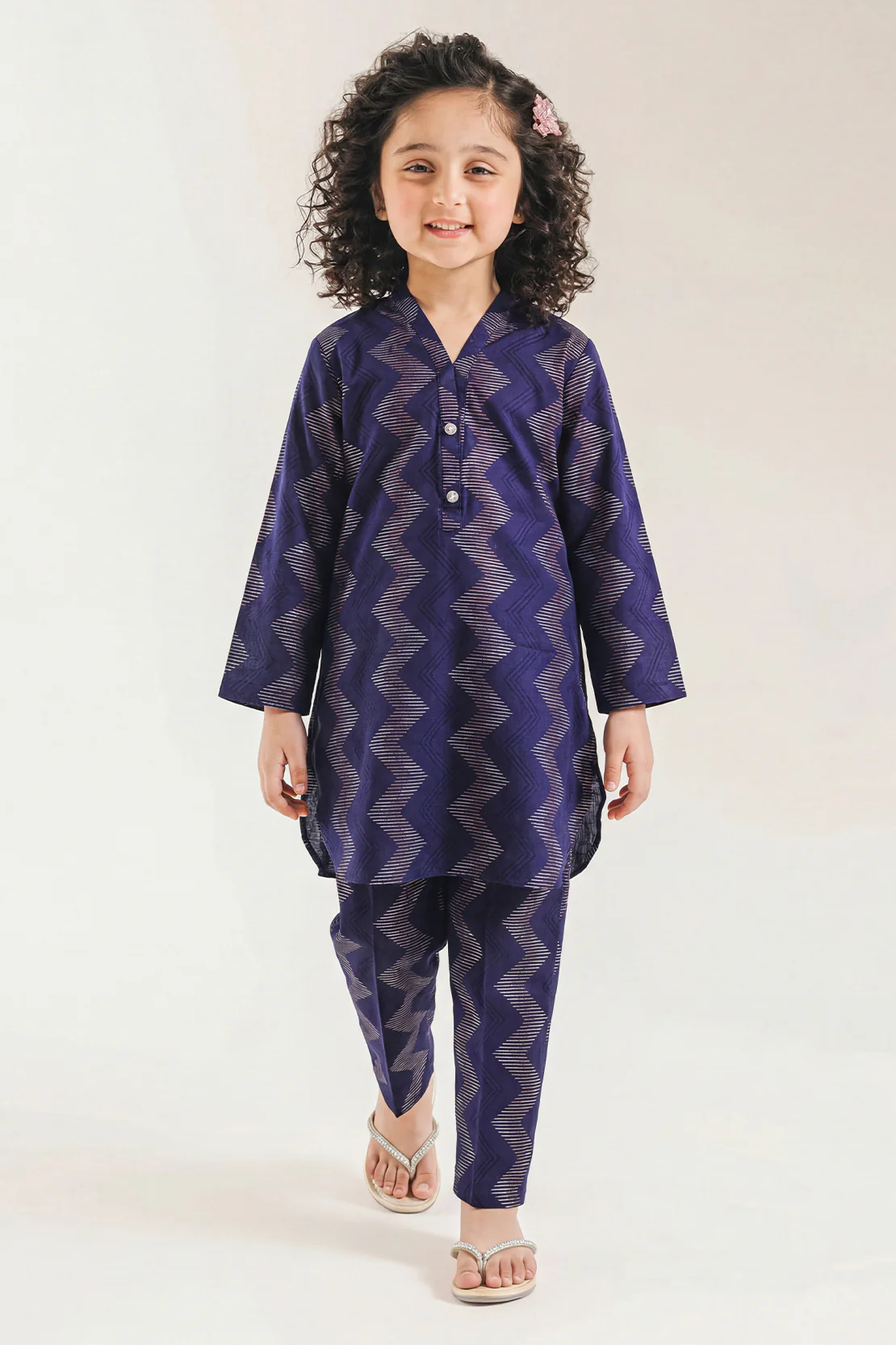 Stitched Cotton Jacquard 2 Piece (Shirt/trouser) For Kids