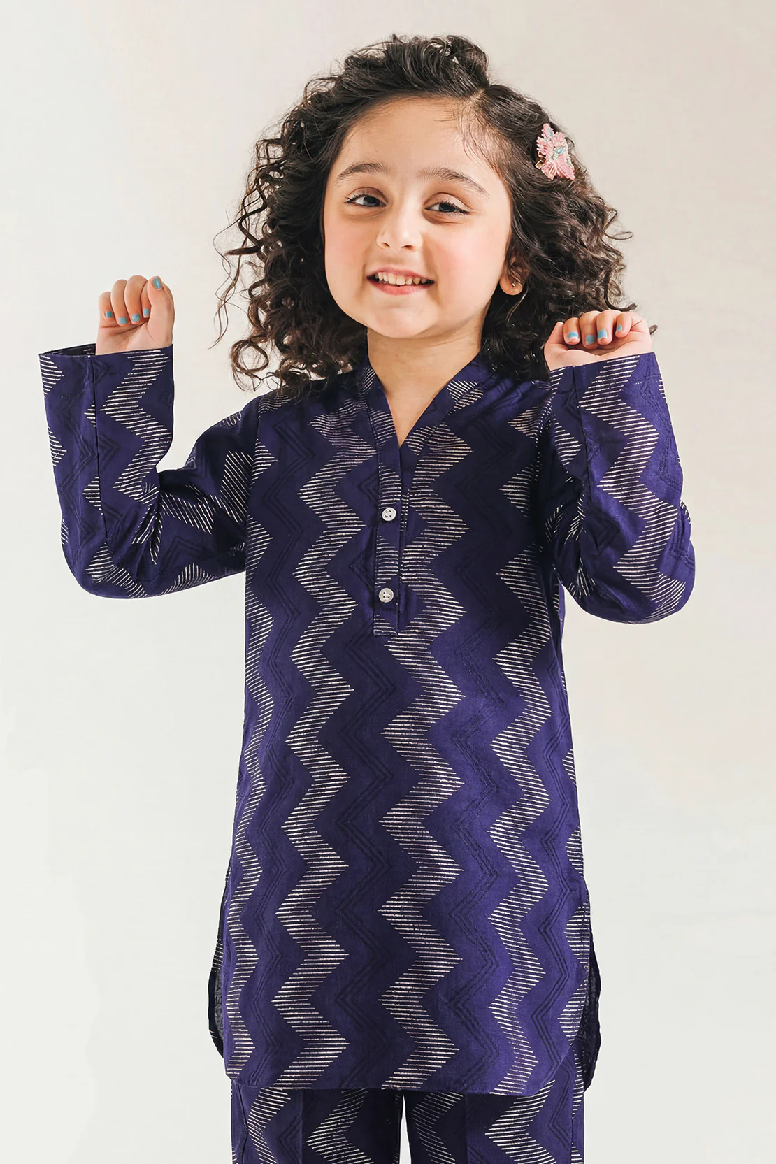 Stitched Cotton Jacquard 2 Piece (Shirt/trouser) For Kids - Image 2