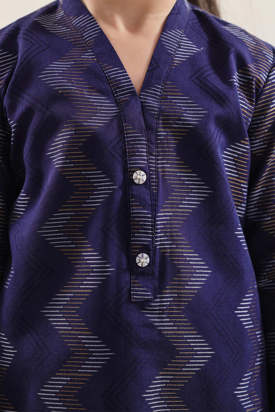 Stitched Cotton Jacquard 2 Piece (Shirt/trouser) For Kids - Image 4
