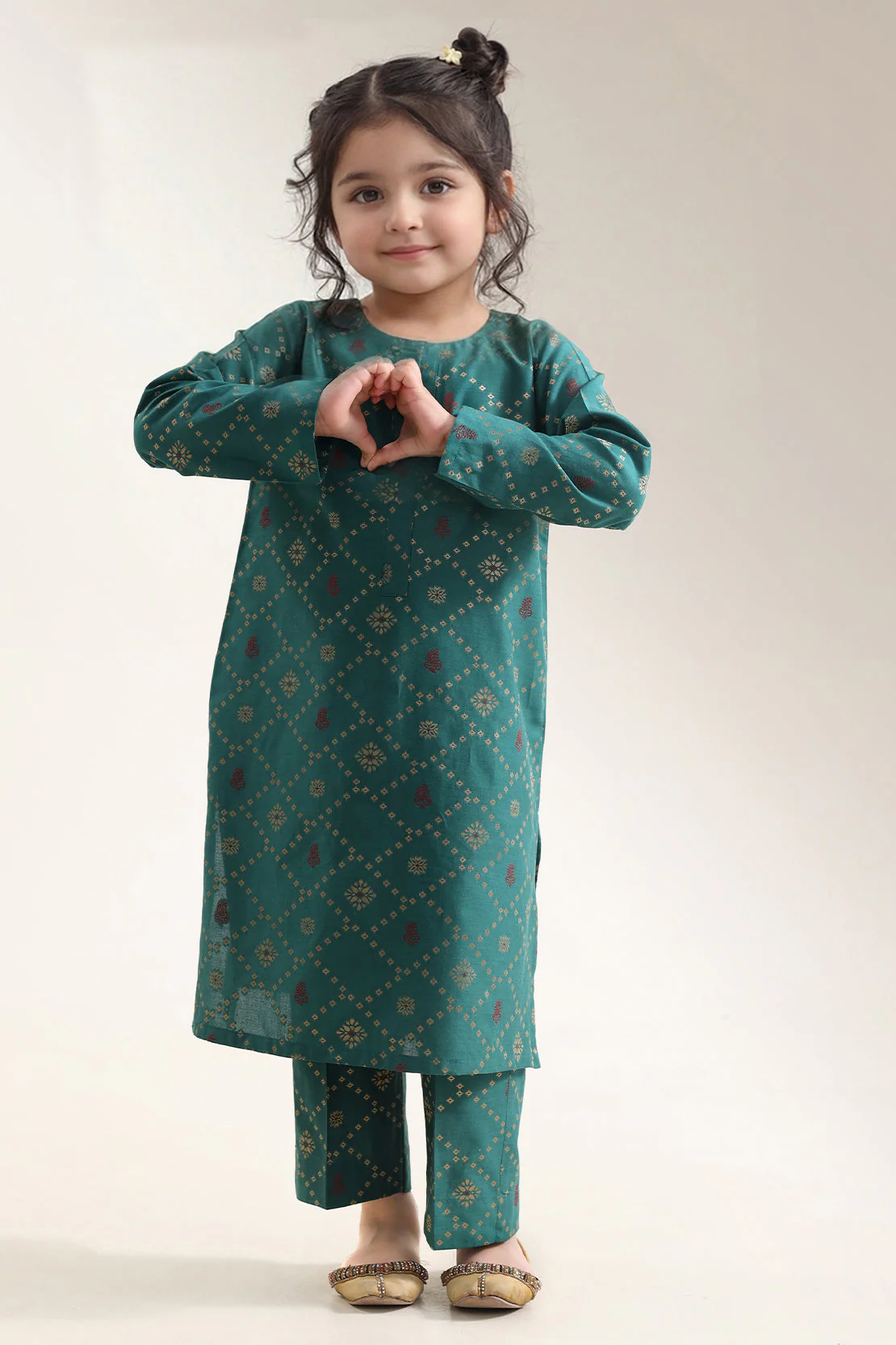Stitched Cotton Jacquard 2 Piece (Shirt/trouser) For Kids - Image 3
