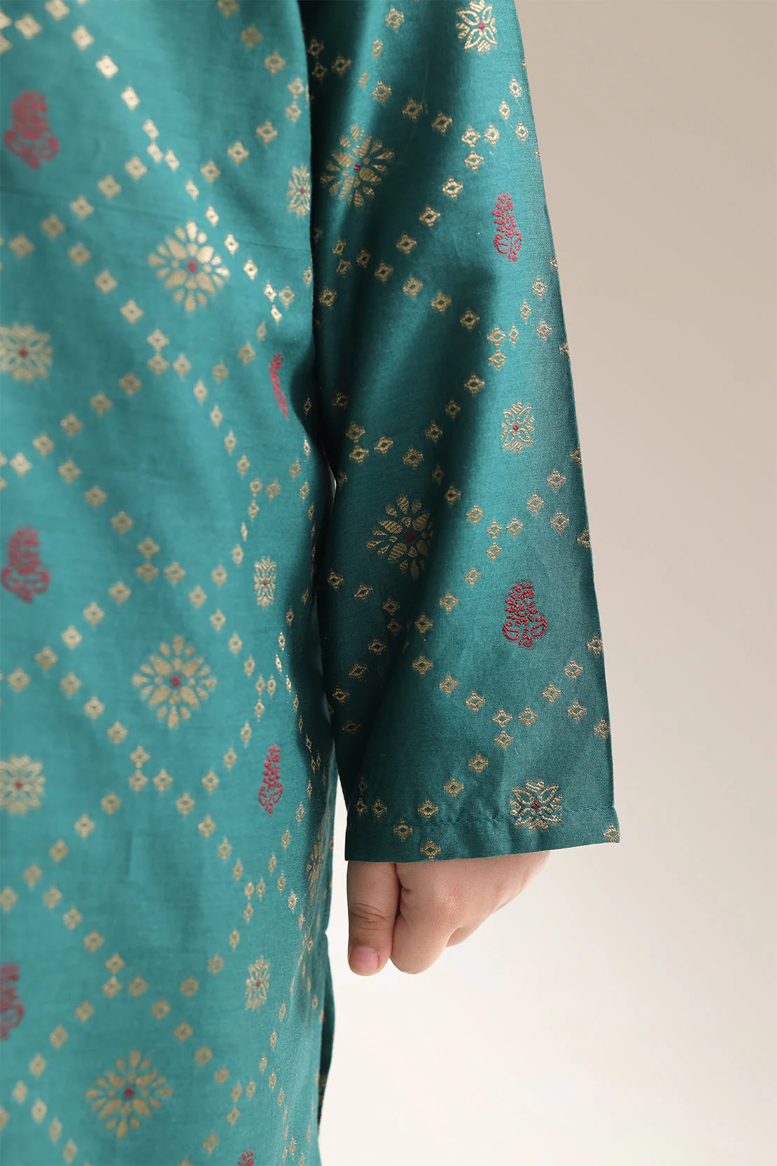 Stitched Cotton Jacquard 2 Piece (Shirt/trouser) For Kids - Image 5