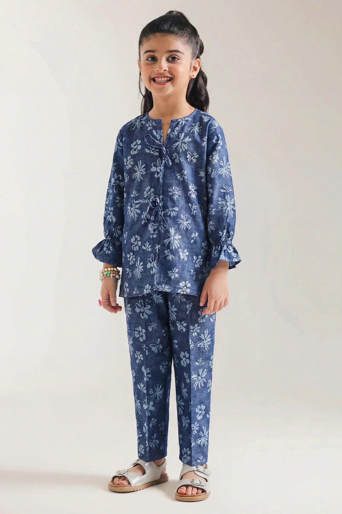 Stitched Cotton Jacquard 2 Piece (Shirt/trouser) For Kids