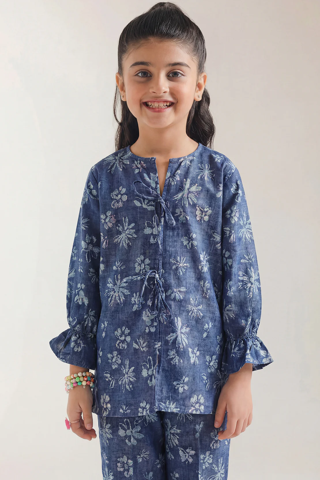 Stitched Cotton Jacquard 2 Piece (Shirt/trouser) For Kids - Image 2