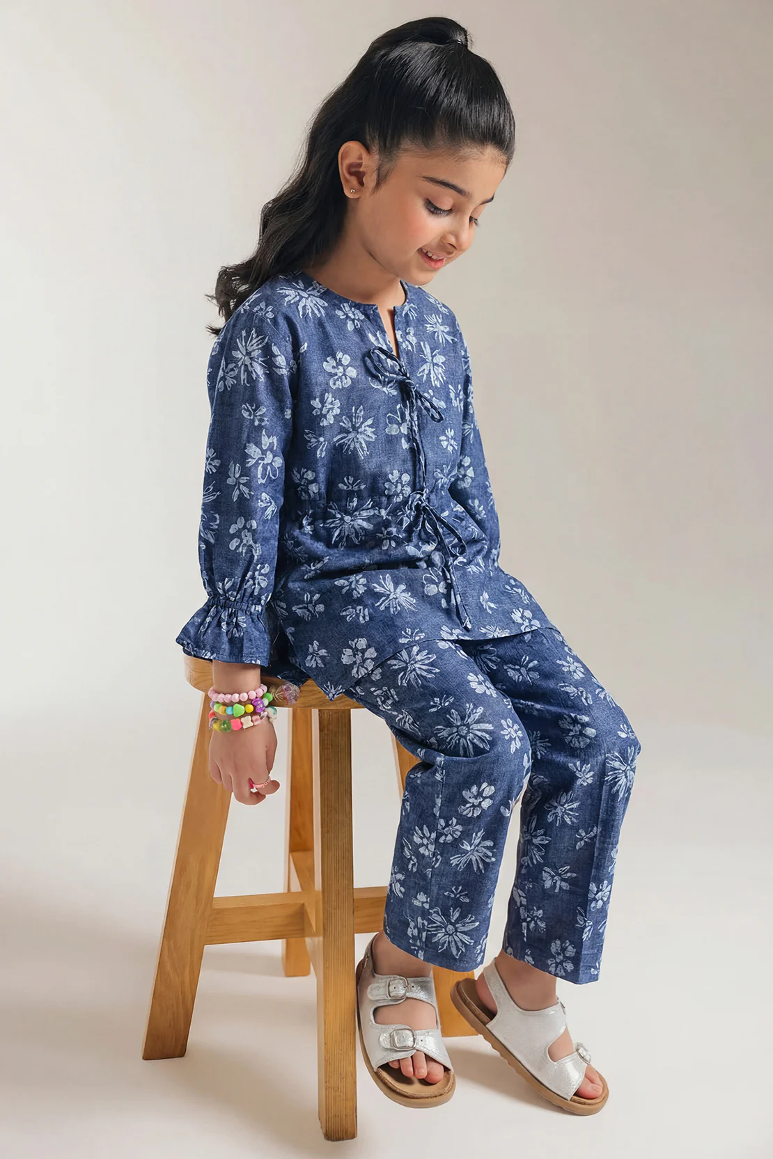 Stitched Cotton Jacquard 2 Piece (Shirt/trouser) For Kids - Image 3