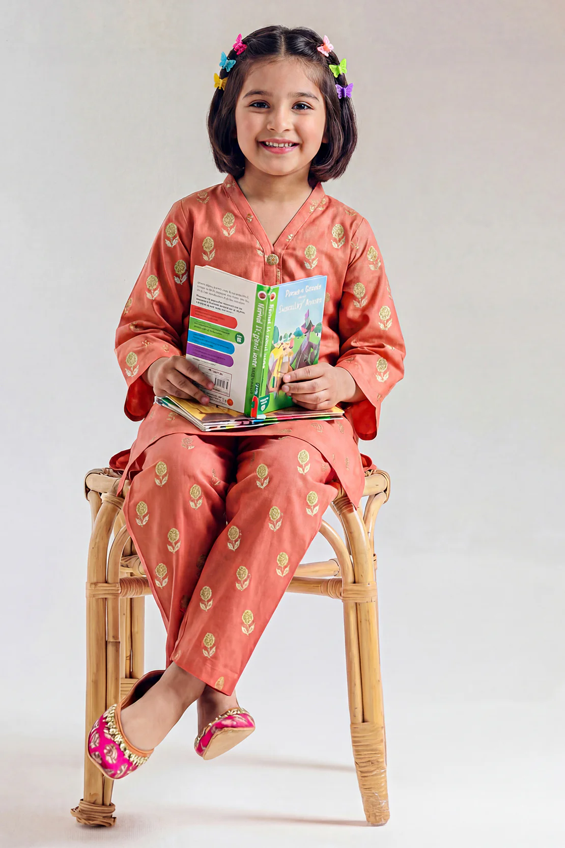 Stitched Cotton Jacquard 2 Piece (Shirt/trouser) For Kids