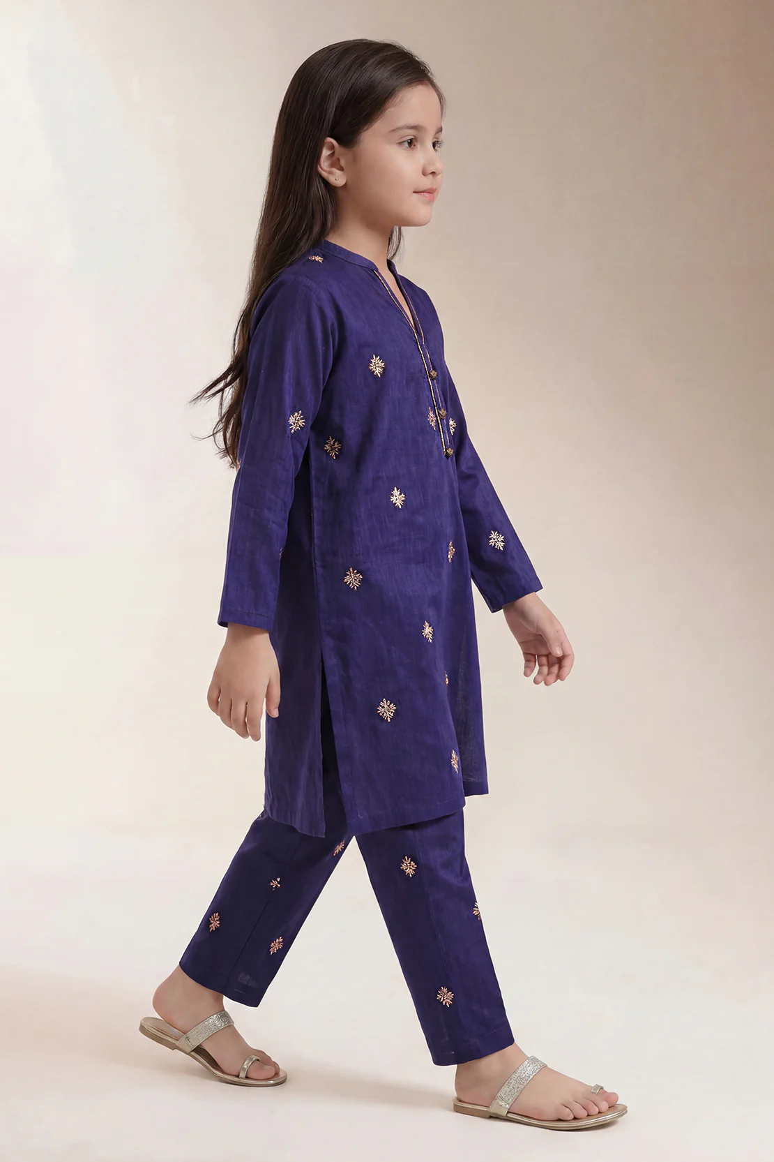 Stitched Cotton Jacquard 2 Piece (Shirt/trouser) For Kids