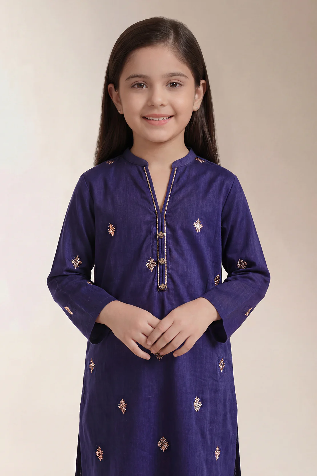 Stitched Cotton Jacquard 2 Piece (Shirt/trouser) For Kids - Image 3
