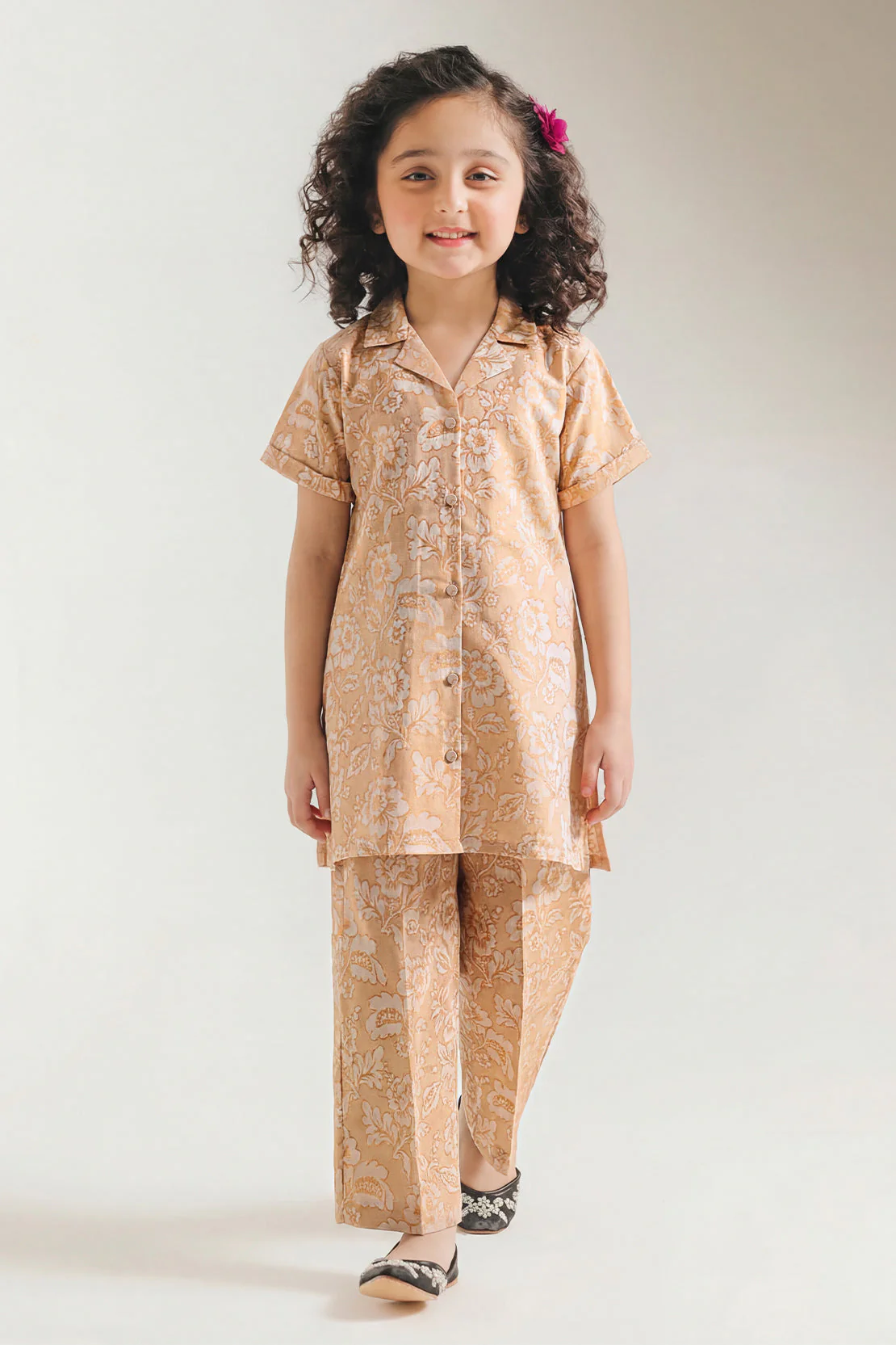 Stitched Cotton Jacquard 2 Piece (Shirt/trouser) For Kids - Image 2