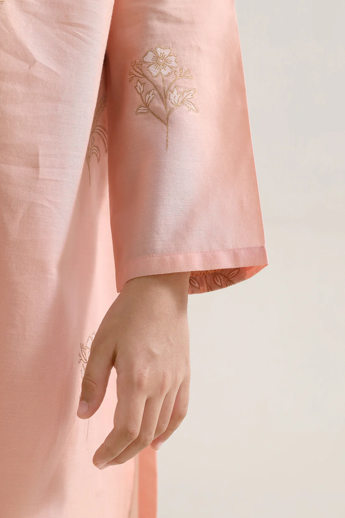 Stitched Cotton Jacquard 2 Piece (Shirt/trouser) For Kids - Image 4